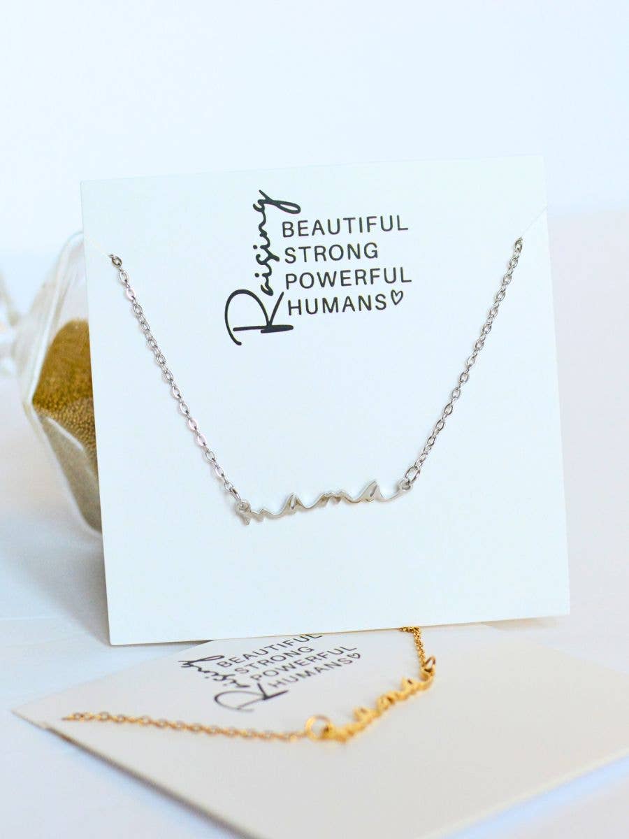 Mama Dainty Script Necklace