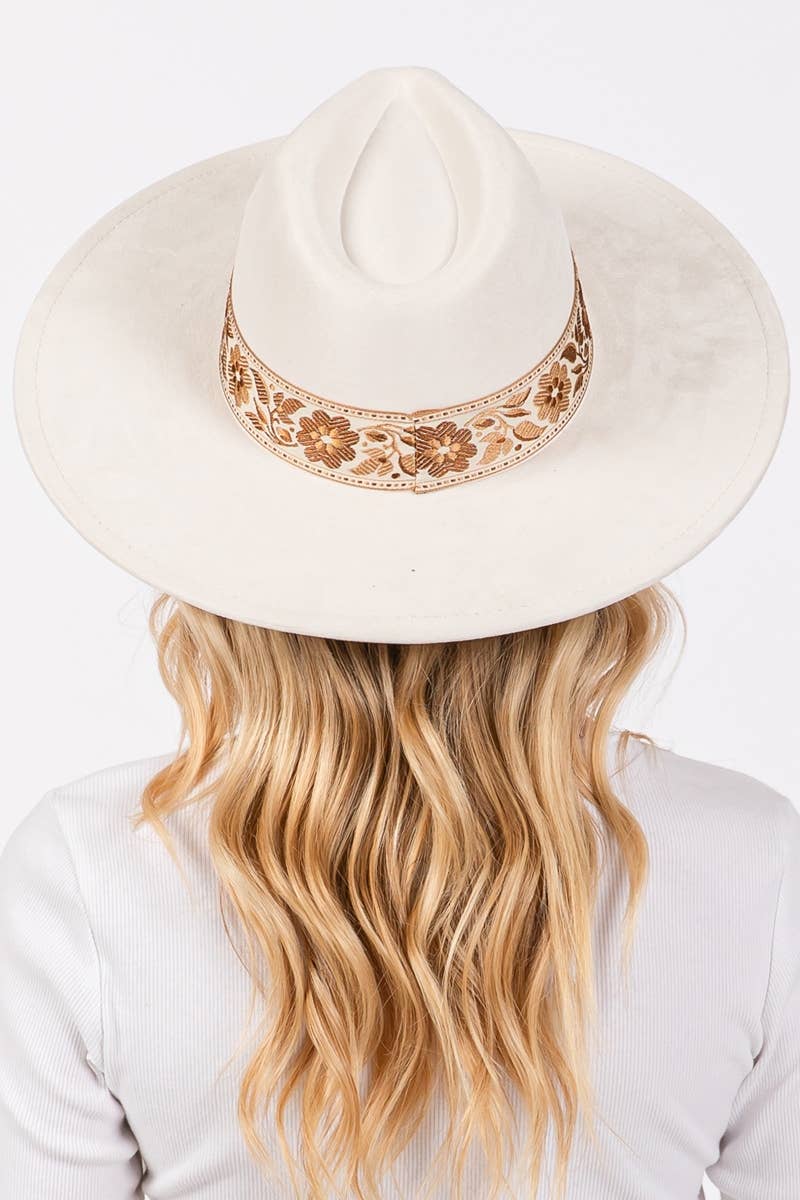 The Isla Flower Ribbon Bow Fedora Hat