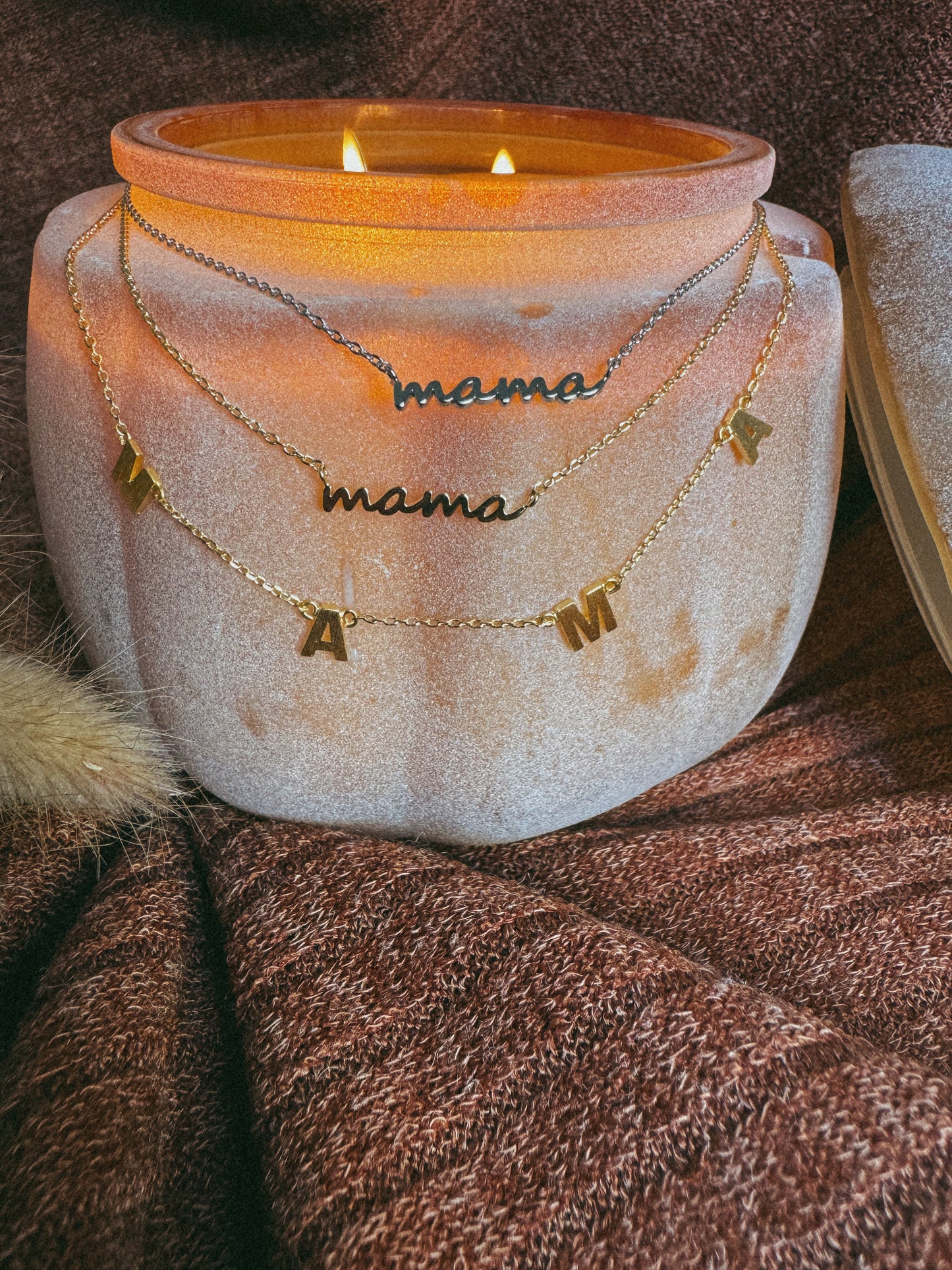 Mama Script Necklace