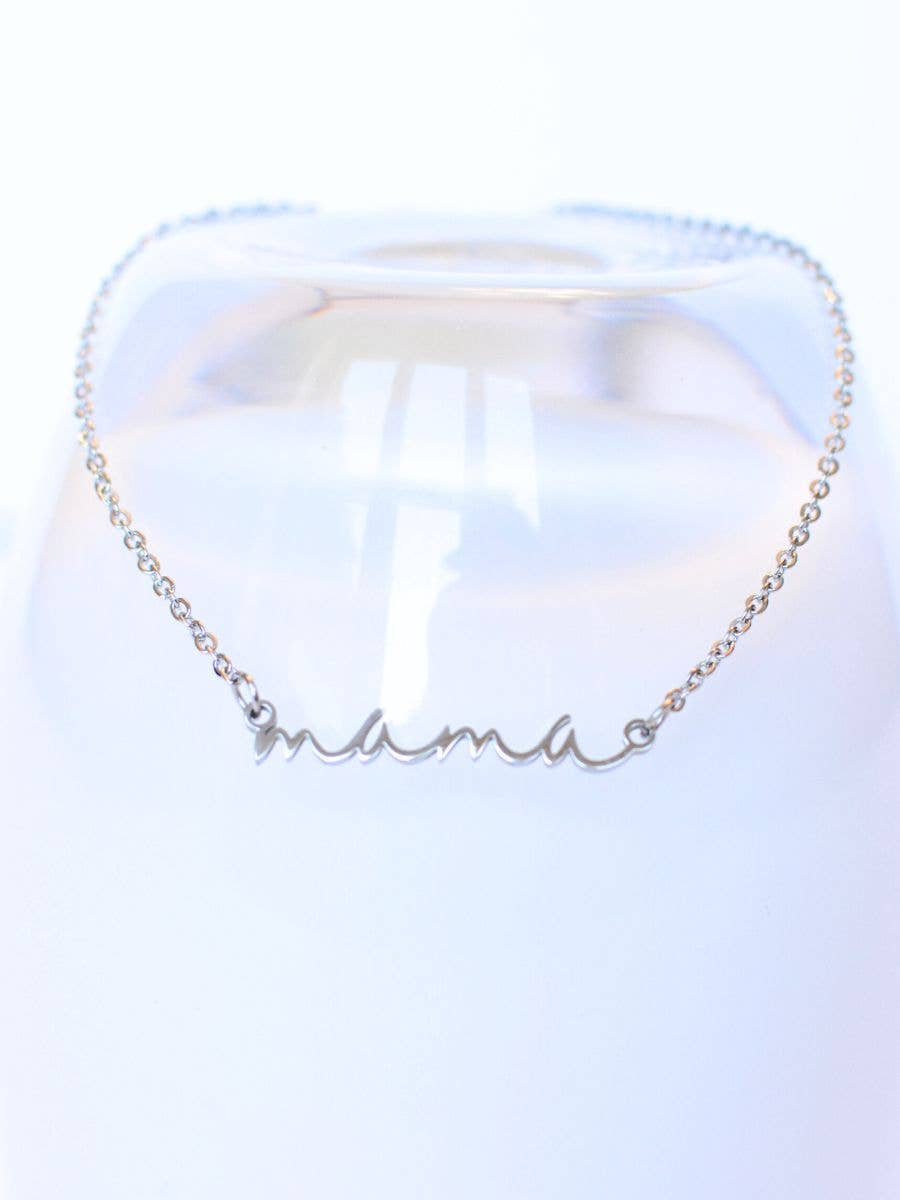 Mama Dainty Script Necklace