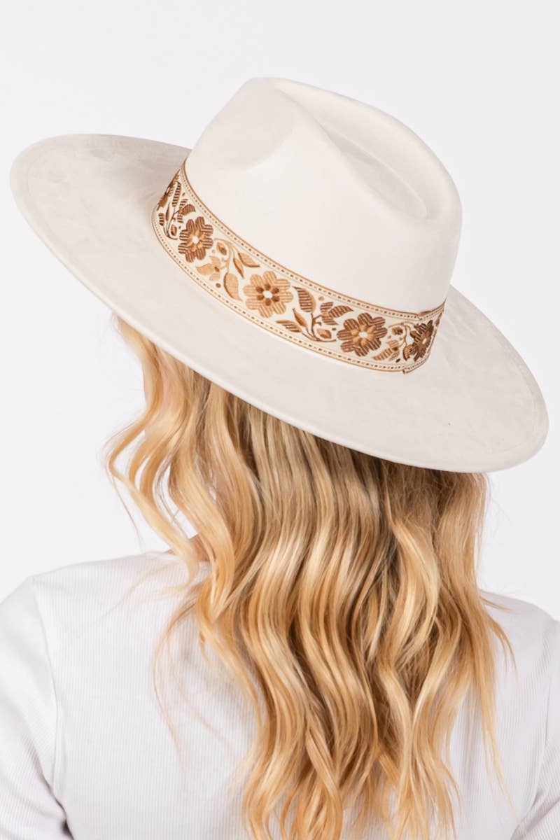 The Isla Flower Ribbon Bow Fedora Hat