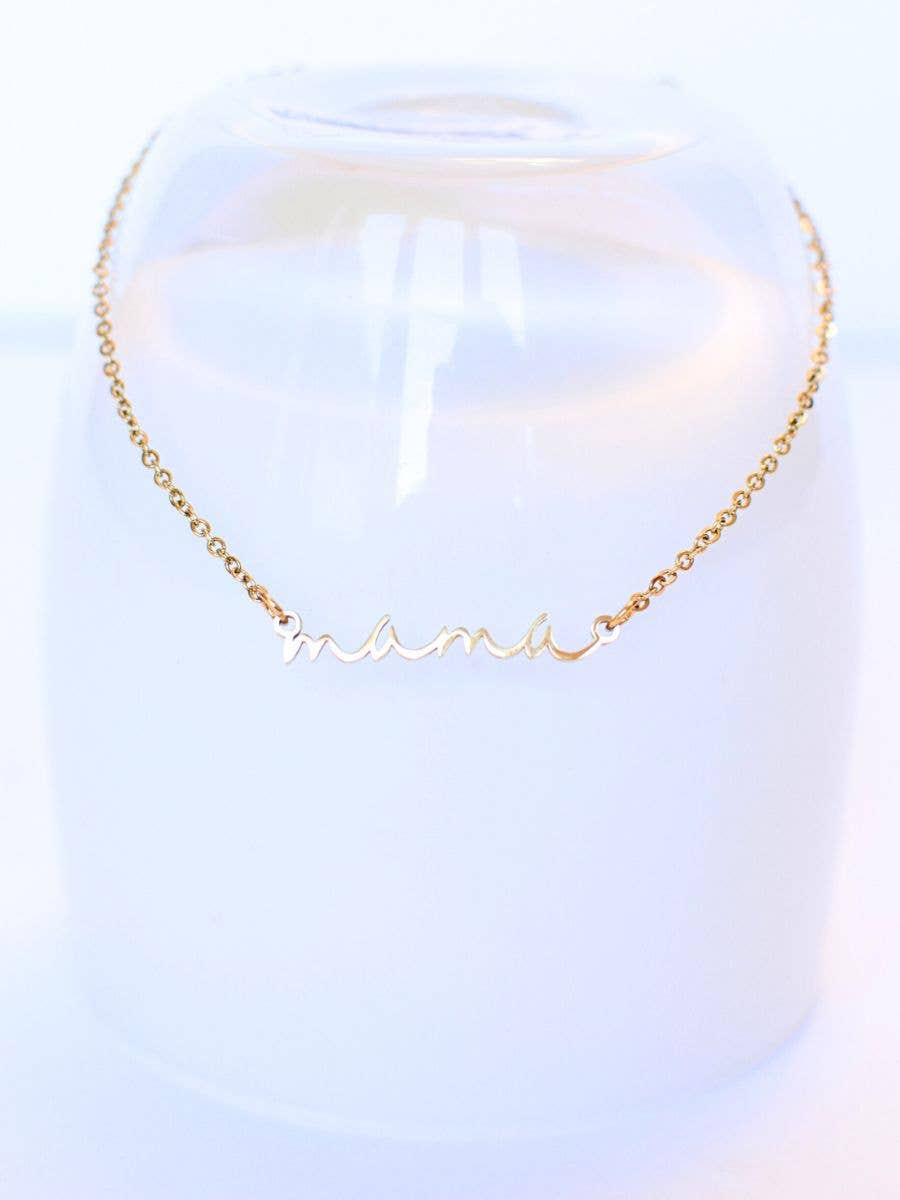Mama Dainty Script Necklace