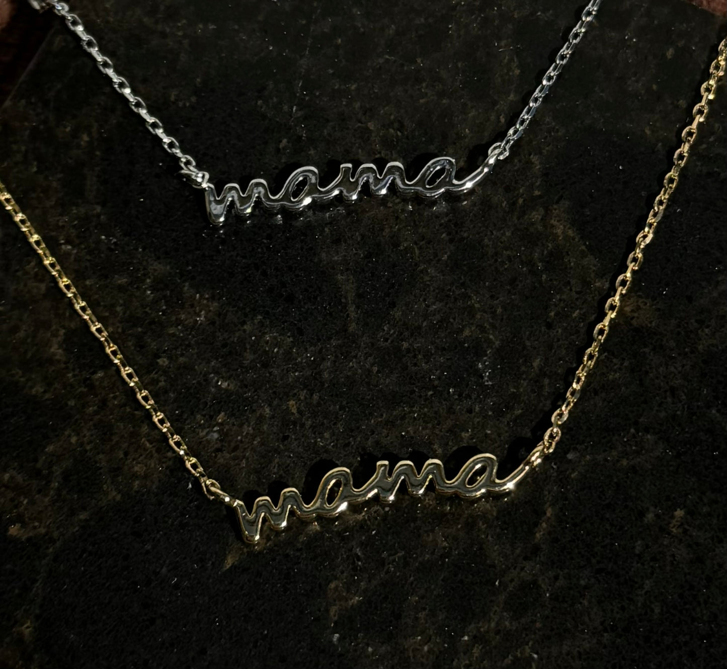 Mama Script Necklace