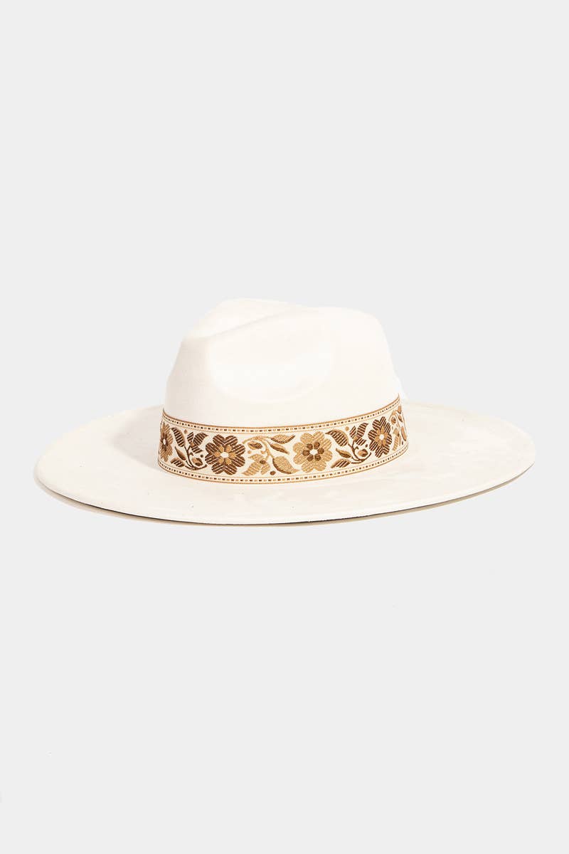 The Isla Flower Ribbon Bow Fedora Hat