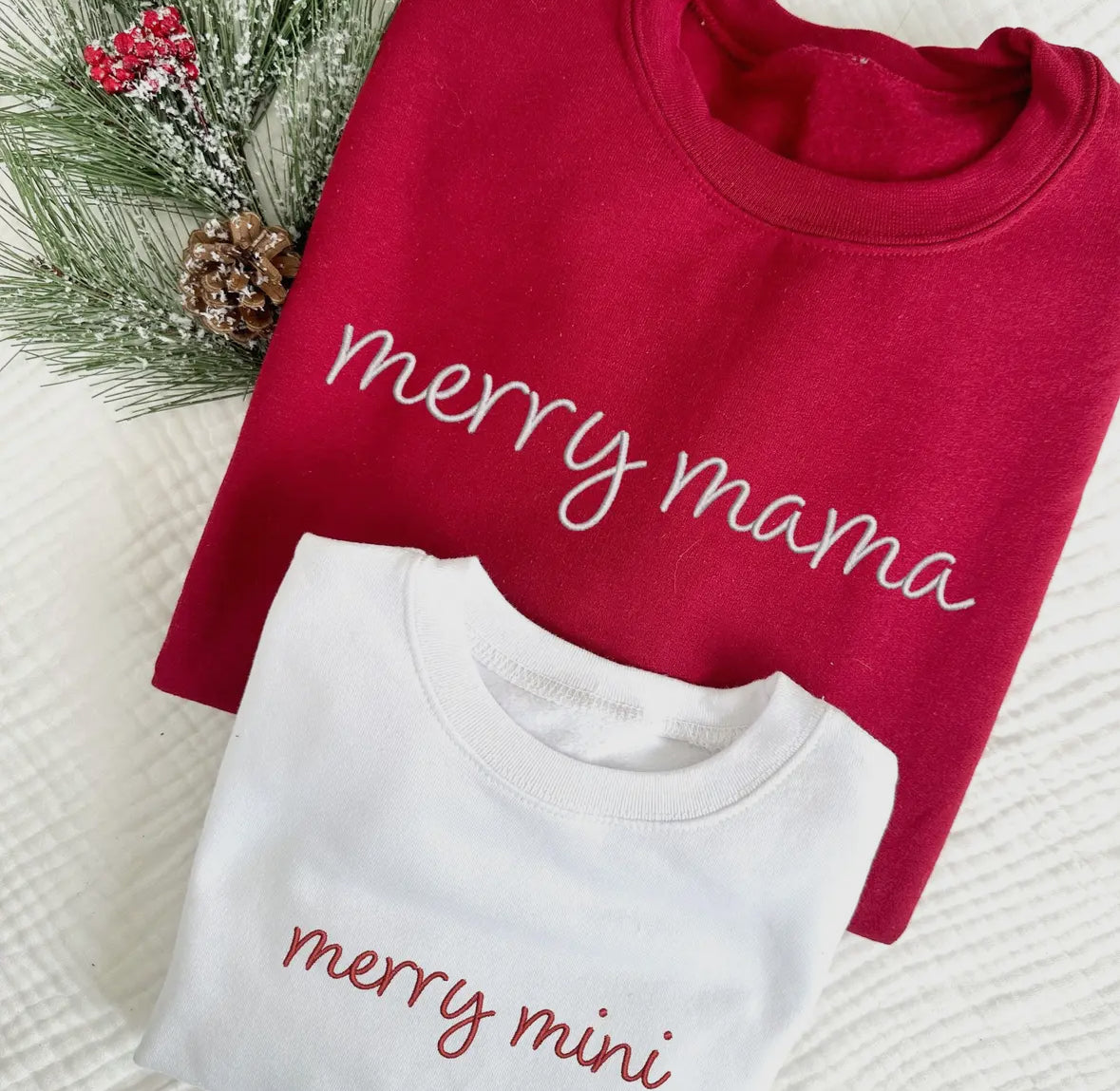 Merry Mini Embroidered Toddler Crewneck Sweatshirt