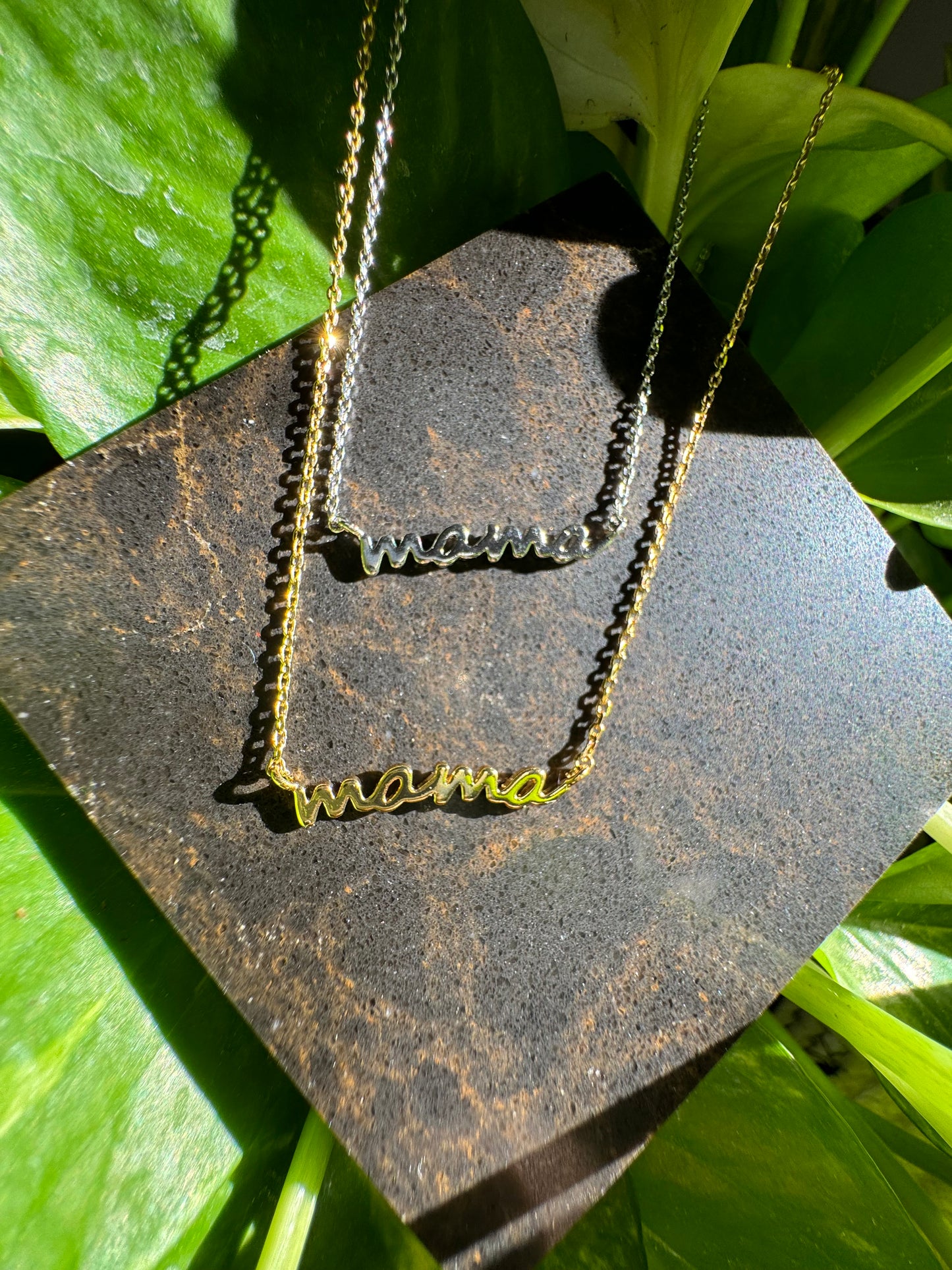 Mama Script Necklace