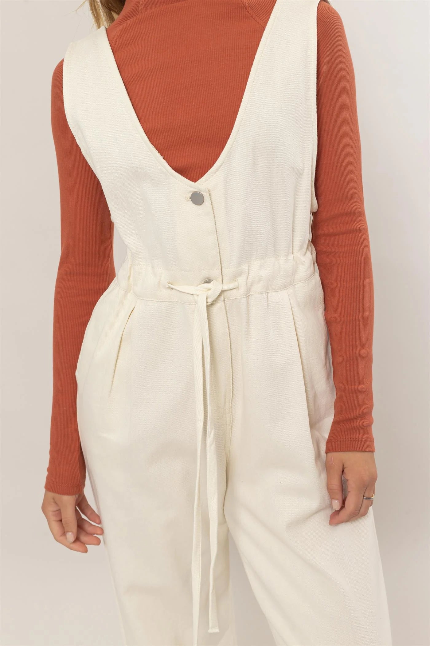 The Lorelai Twill Sleeveless Jumpsuit
