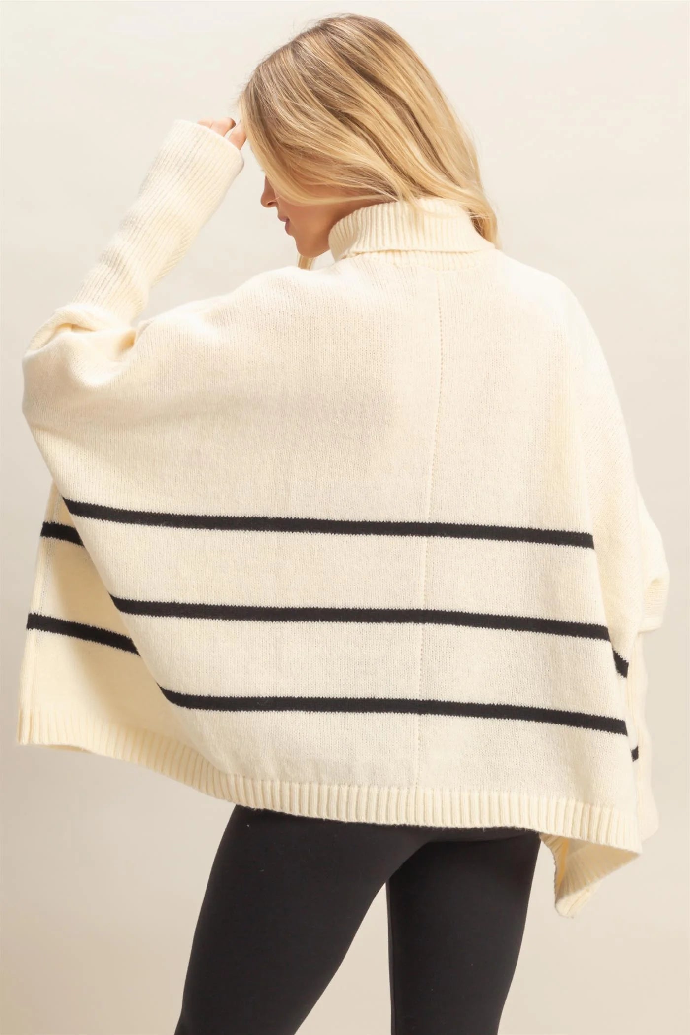The Marissa Oversized Striped Turtleneck Sweater