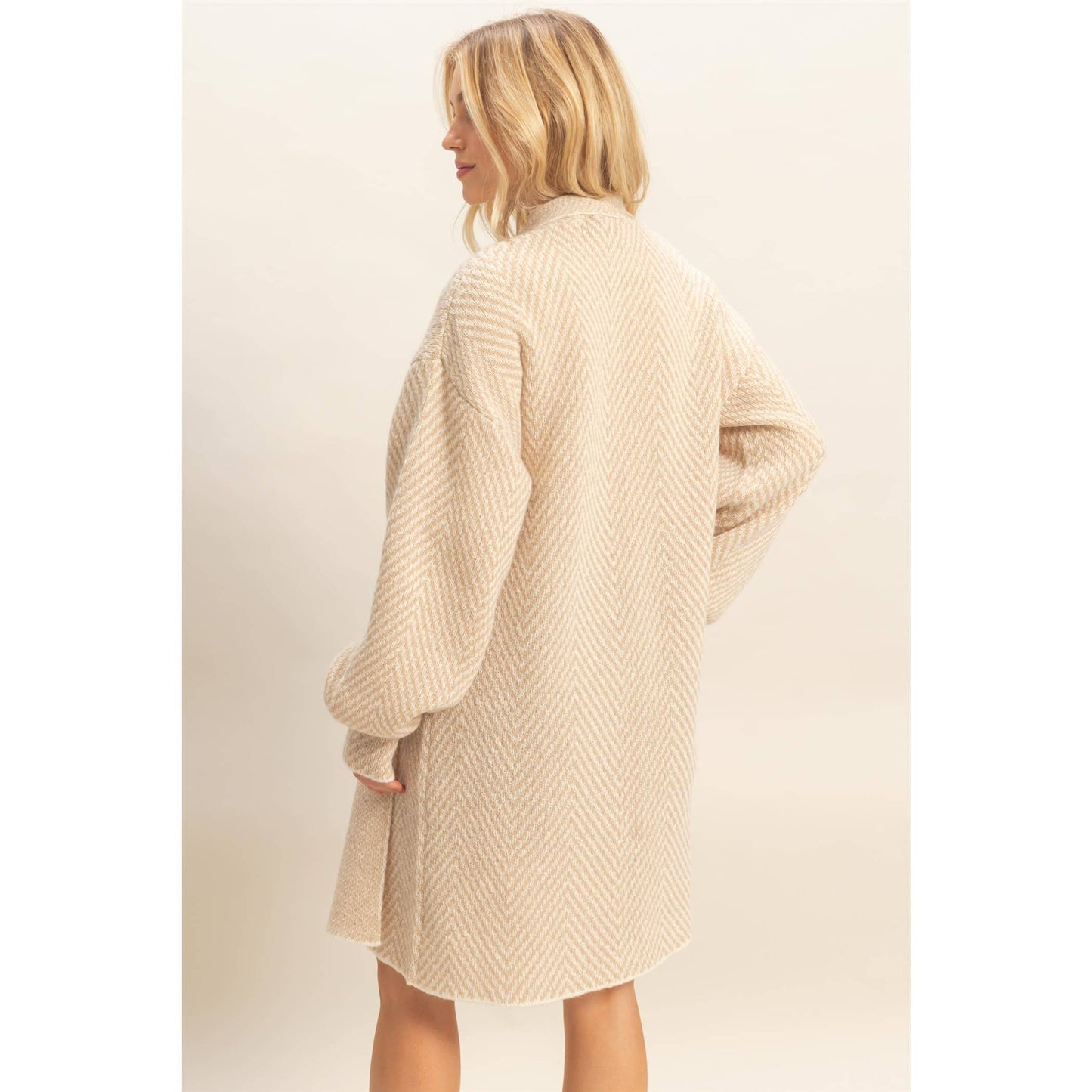 The Emily Herringbone Sweater Cardigan