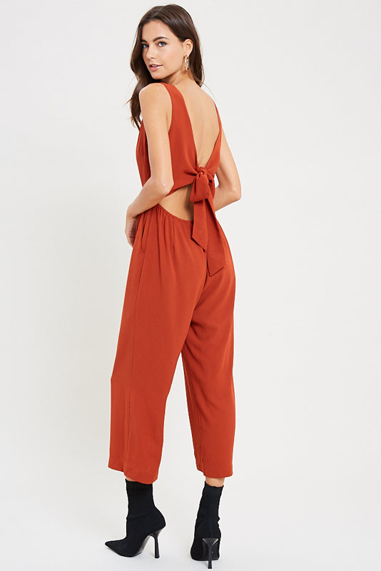 The Serafina | Open Back Self-Tie Jumpsuit