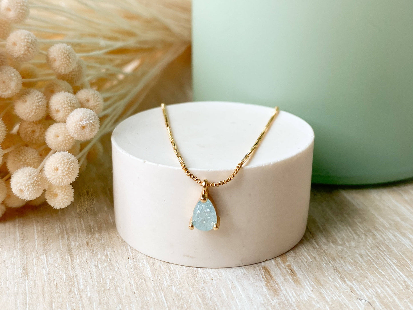 The Elsa Opalescent Teardrop Necklace