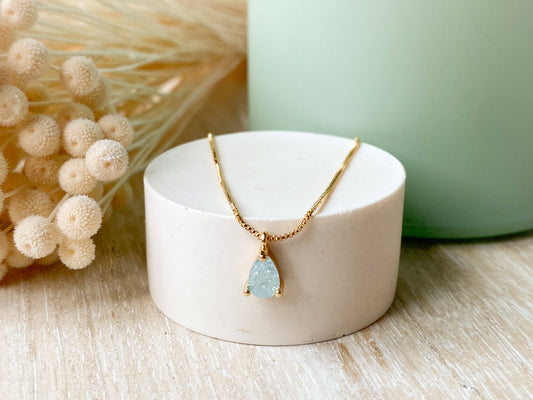 The Elsa Opalescent Teardrop Necklace