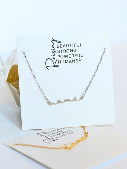 Mama Dainty Script Necklace