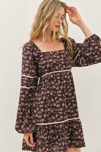 The Laura Floral Square Neck Smocked Mini Dress