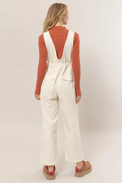 The Lorelai Twill Sleeveless Jumpsuit