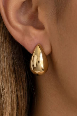 The Stella | Gold Dipped Chunky Teardrop Pebble Stud Earrings