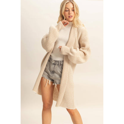 The Emily Herringbone Sweater Cardigan