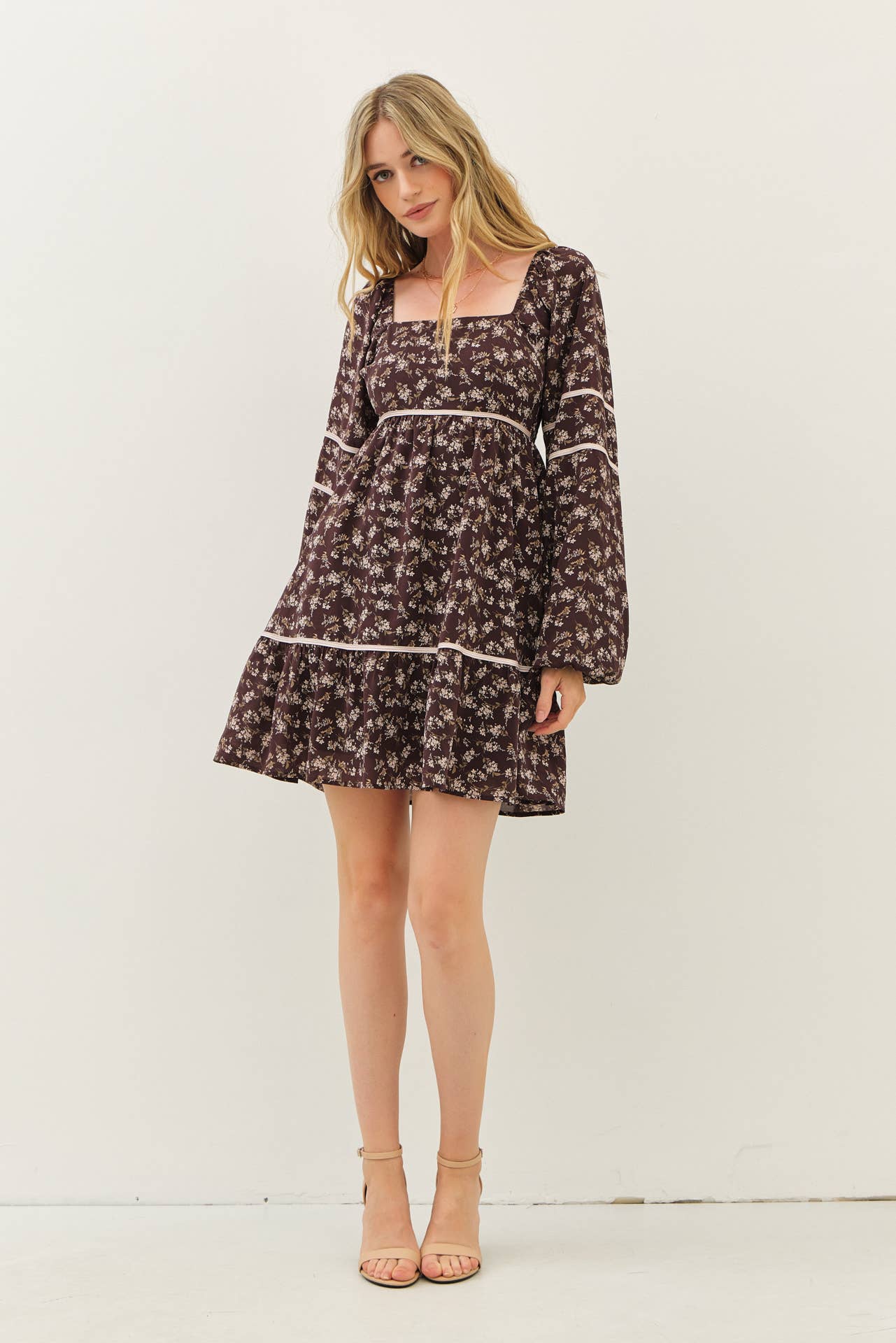 The Laura Floral Square Neck Smocked Mini Dress