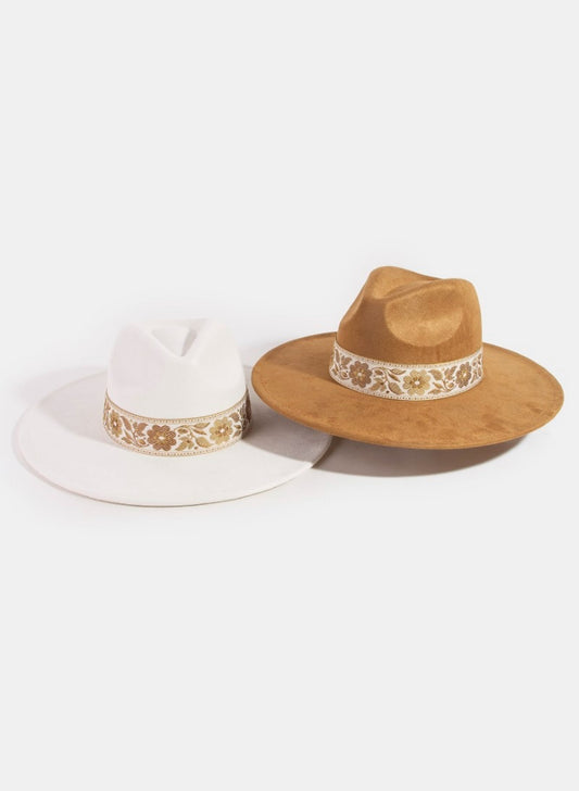 The Isla Flower Ribbon Bow Fedora Hat
