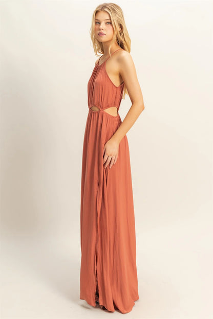 The Soleil Side Cutout Side Slit Maxi Dress