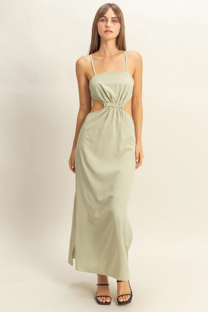 The Alba Tie Back Cutout Cami Dress