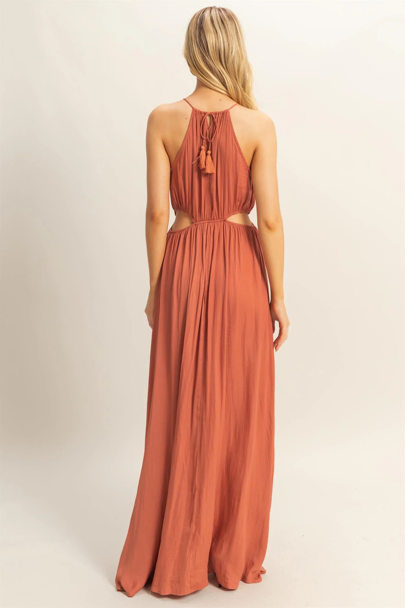 The Soleil Side Cutout Side Slit Maxi Dress
