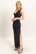 The Seraphine | Draped Cowl Neck Sleeveless Maxi Dress