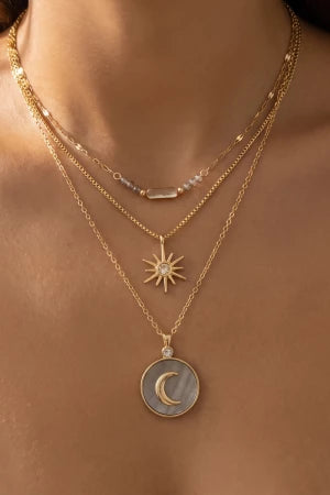 The Milly | Layered Celestial Moon And Star Necklace