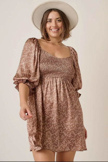 The Morgan Floral Smocked Babydoll Dress - PLUS Size