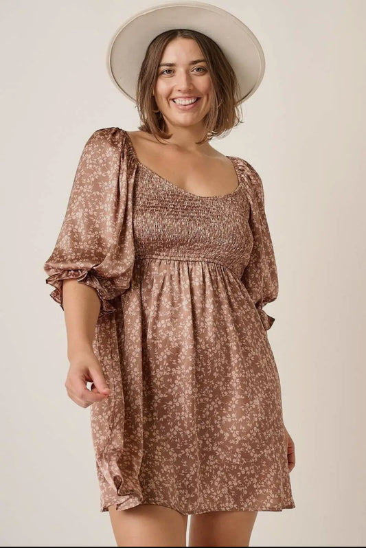 The Morgan Floral Smocked Babydoll Dress - PLUS Size