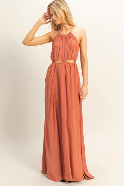 The Soleil Side Cutout Side Slit Maxi Dress