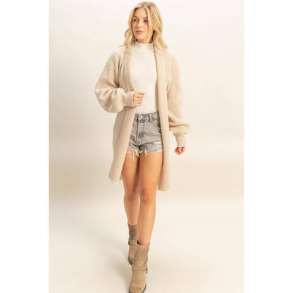 The Emily Herringbone Sweater Cardigan