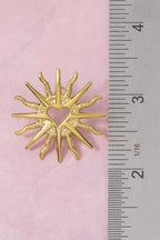 The Venus | Gold Dipped Sacred Heart Sunburst Stud Earrings