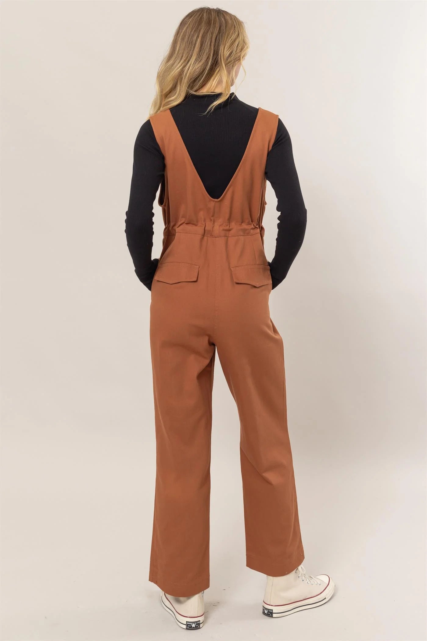 The Lorelai Twill Sleeveless Jumpsuit