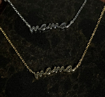 Mama Script Necklace