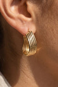 The Della | Gold Dipped 5 Row Layered Wavy Hoop Earrings