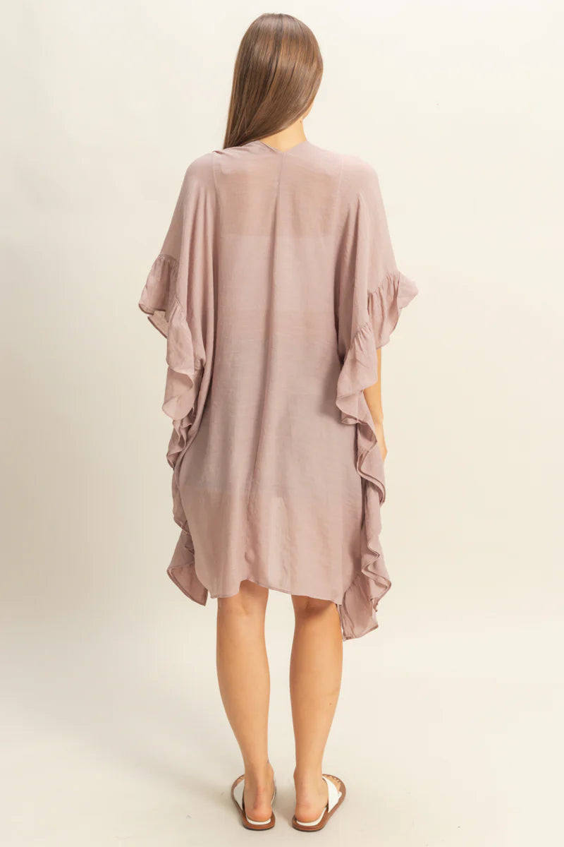 The Luna Ruffled Open Front Duster
