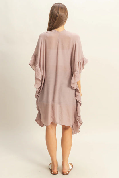 The Luna Ruffled Open Front Duster