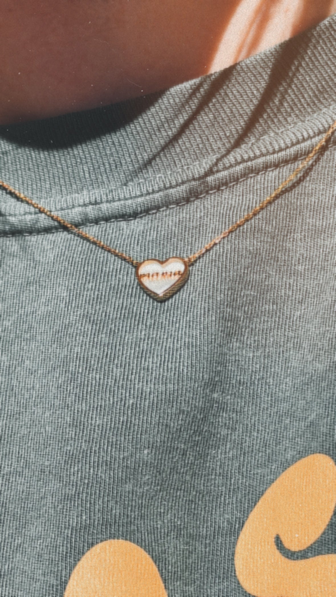 Mama Opalescent Heart Necklace