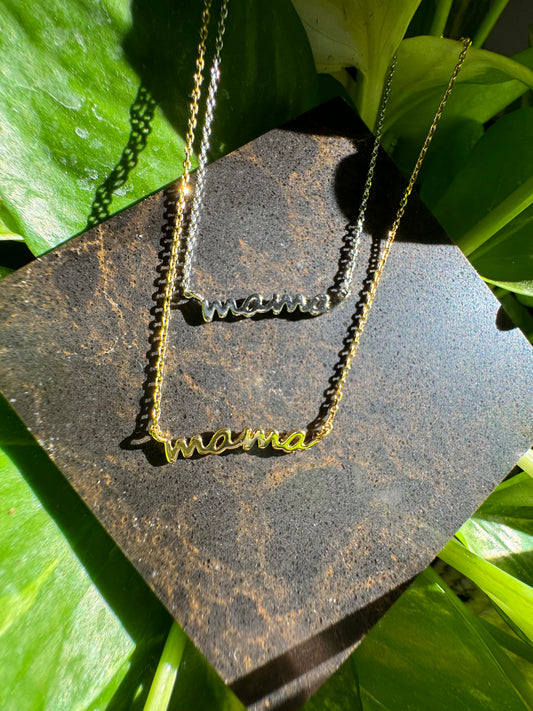 Mama Script Necklace