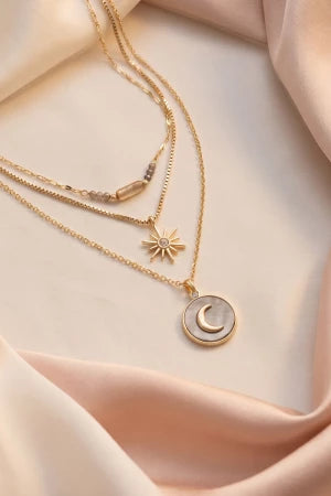 The Milly | Layered Celestial Moon And Star Necklace