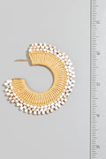 The Nerina | Beaded + Braided Flat Hoop Earrings