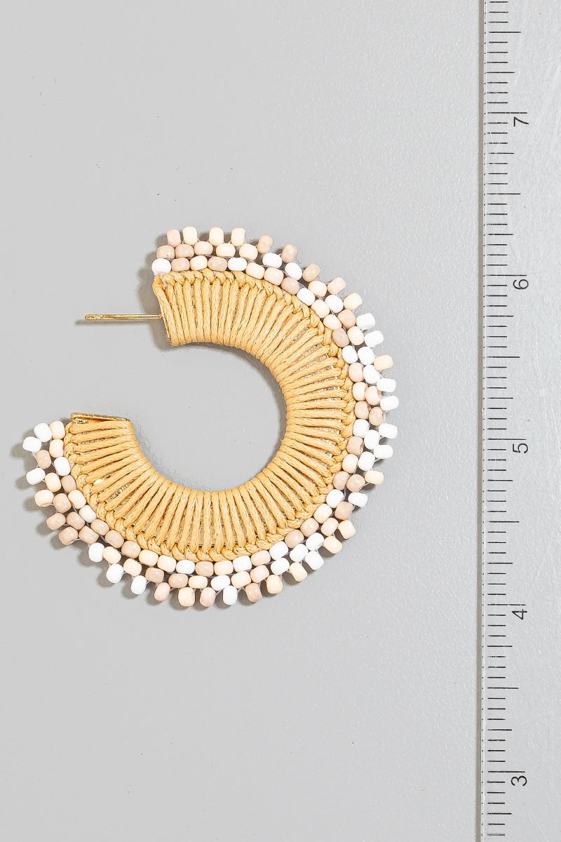 The Nerina | Beaded + Braided Flat Hoop Earrings