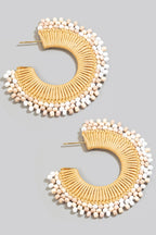 The Nerina | Beaded + Braided Flat Hoop Earrings