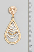 The Mireya | Intricate Beaded Tear Dangle Earrings