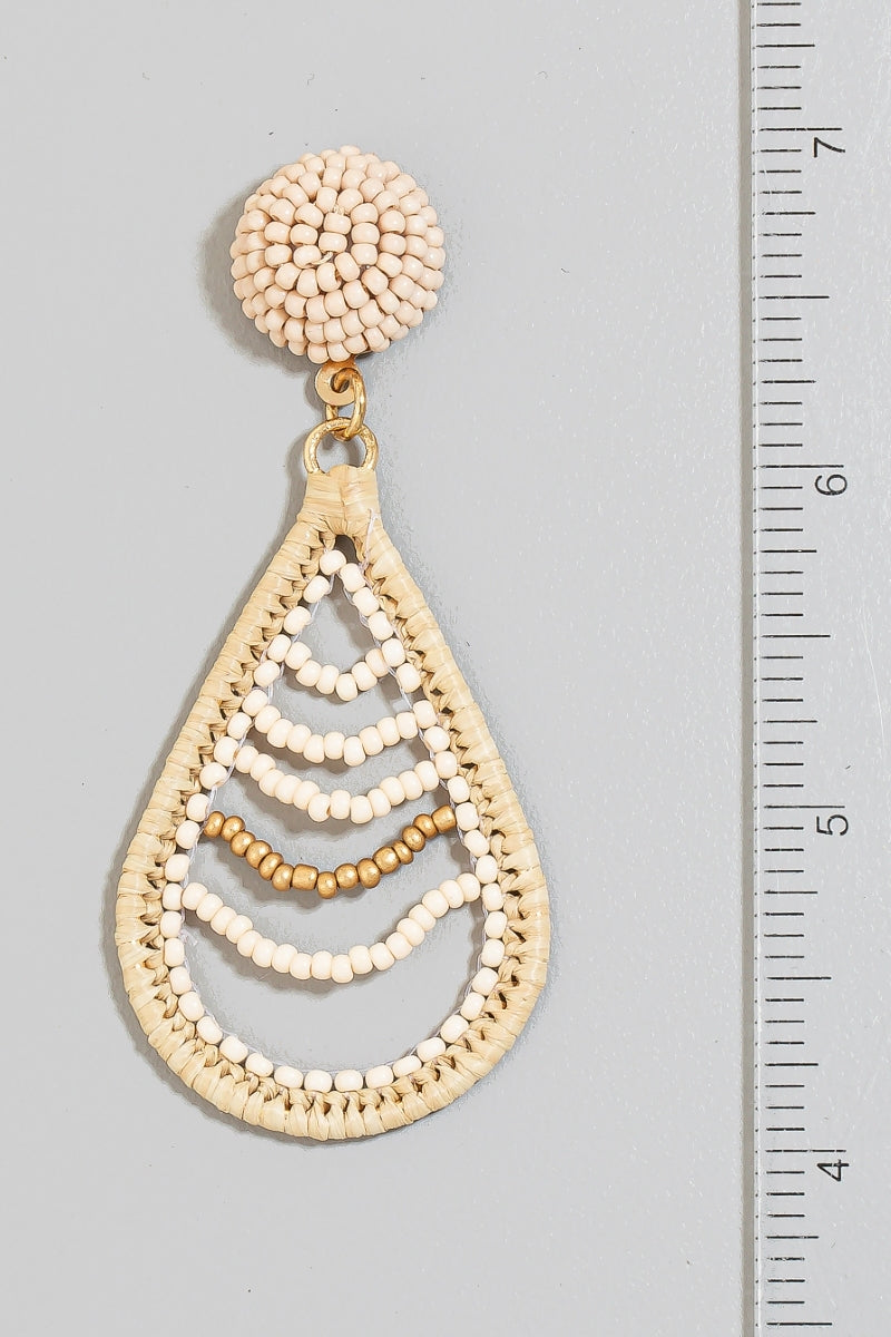 The Mireya | Intricate Beaded Tear Dangle Earrings