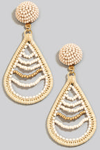 The Mireya | Intricate Beaded Tear Dangle Earrings