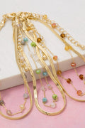 The Rue | Faceted Glass Beads And Snake Chain Layered Bracelet