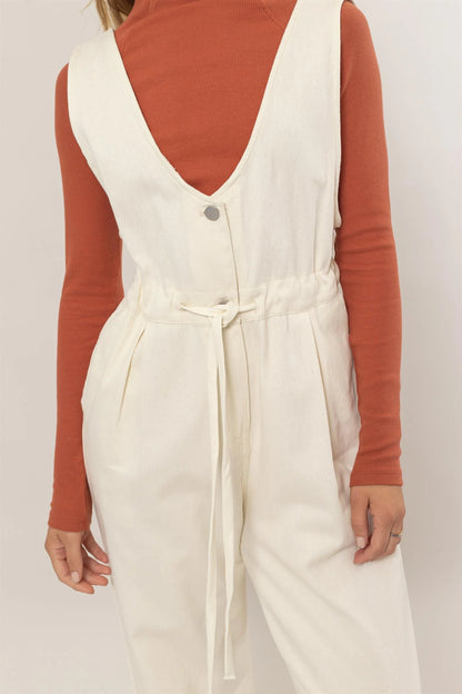 The Lorelai Twill Sleeveless Jumpsuit
