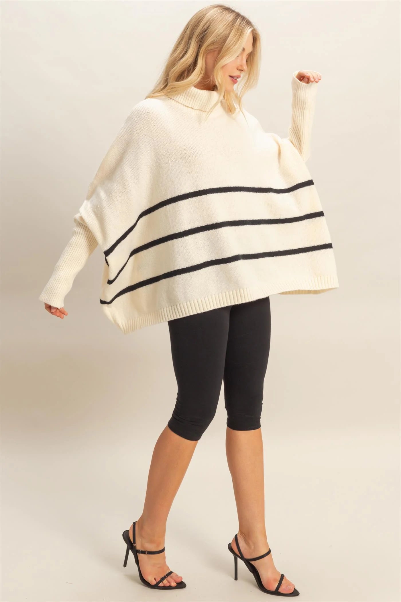 The Marissa Oversized Striped Turtleneck Sweater